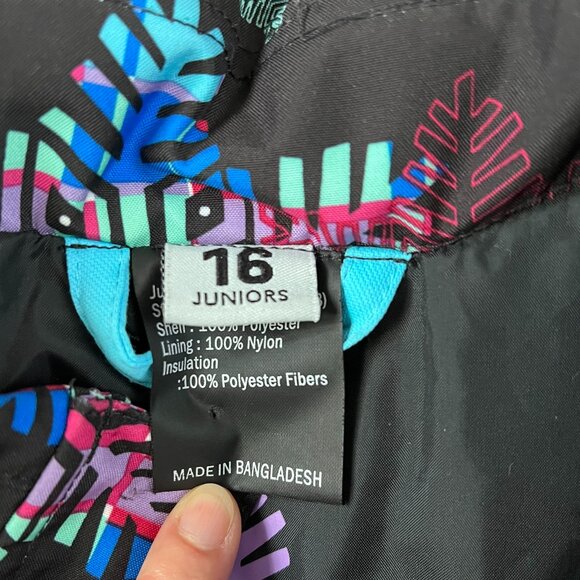 Obermeyer Snowflake Ski Jacket Black Sz Junior 16 - Picture 7 of 15
